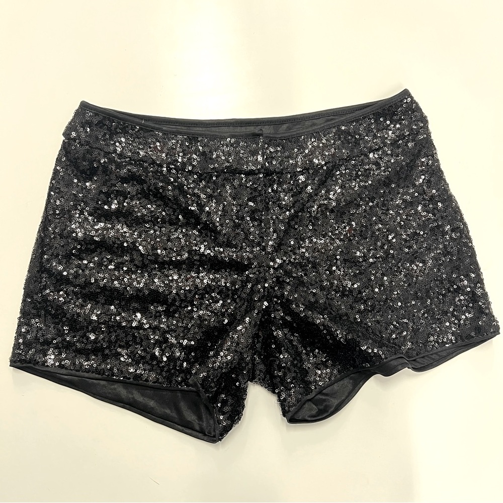 CACHE Vintage Y2K Women's Black Sequin Shorts Low Rise Sz Small/4